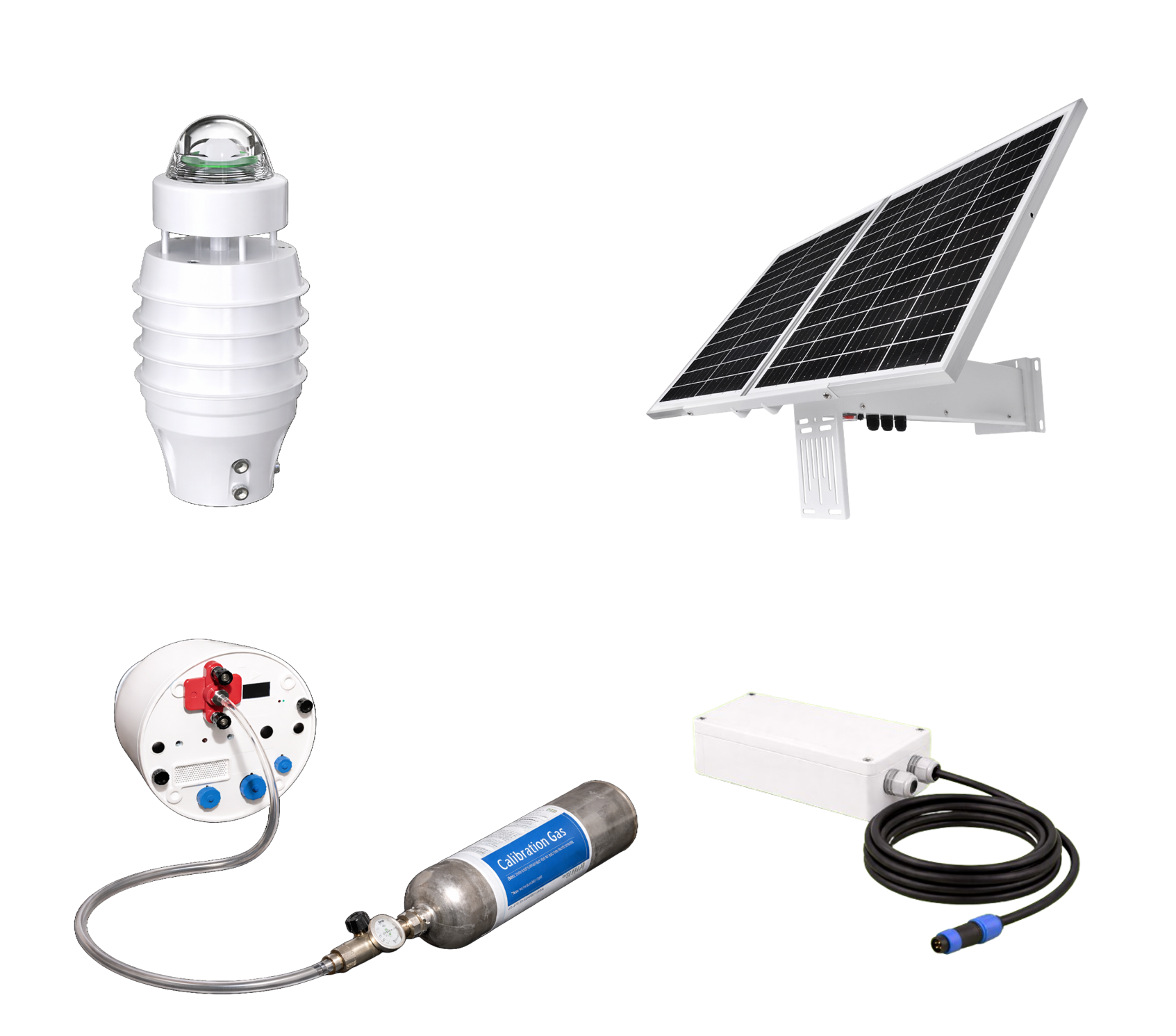 Aernode accessories including external sensing modules, power supply options, mounting supports and operational accessories