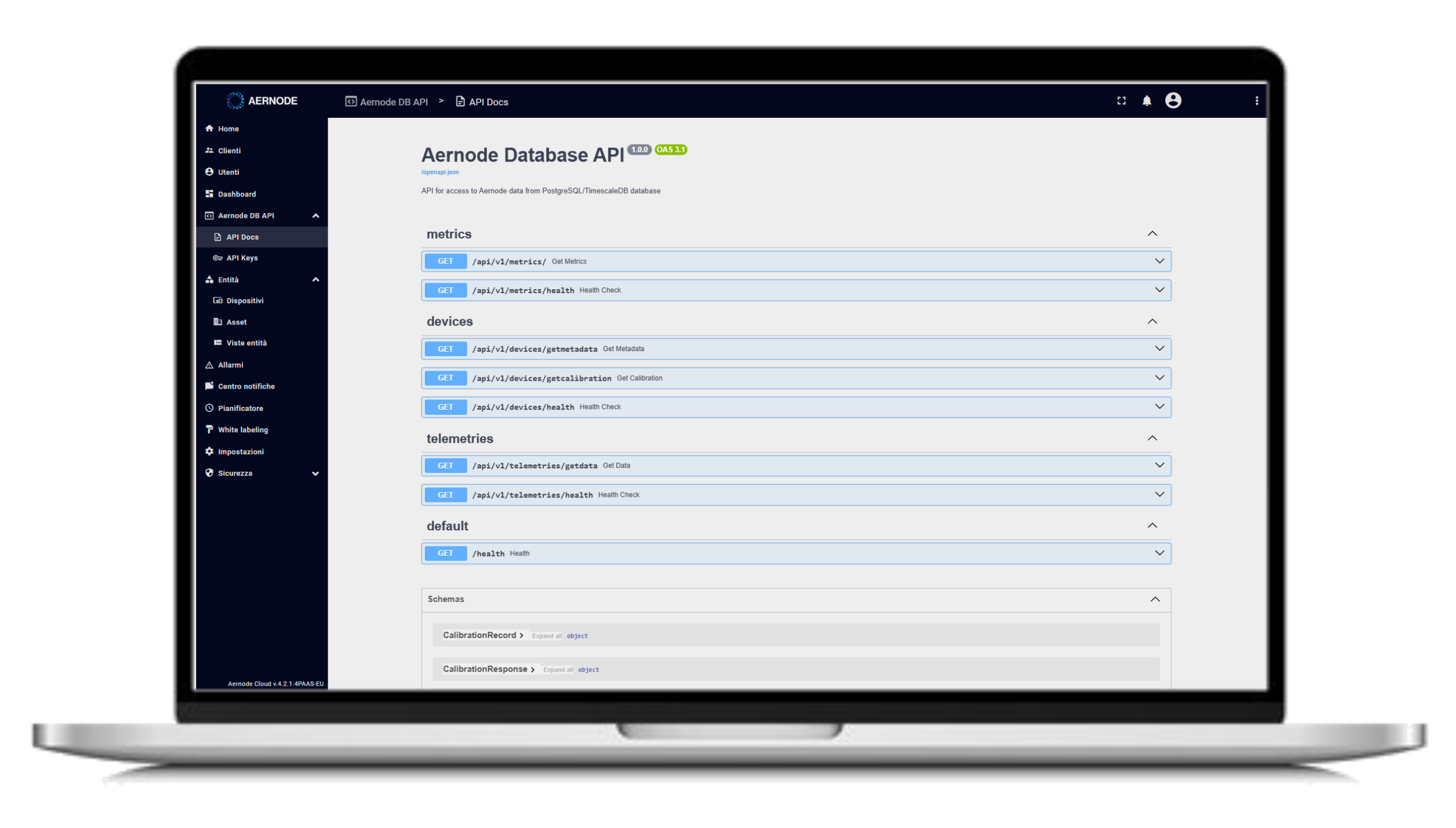 Aernode API interface